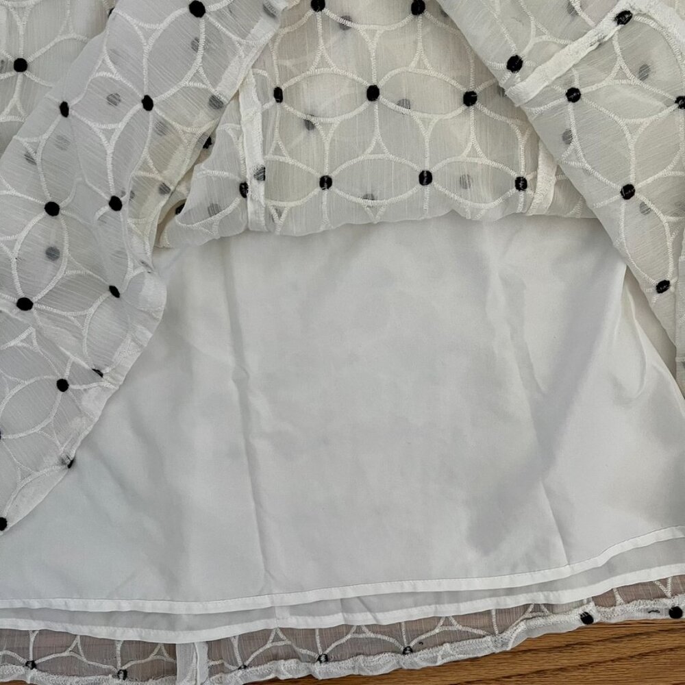 Ann Taylor Embroidered Floral A-Line Skirt Cream 8 Cottagecore Wedding Poetcore - Picture 6 of 11